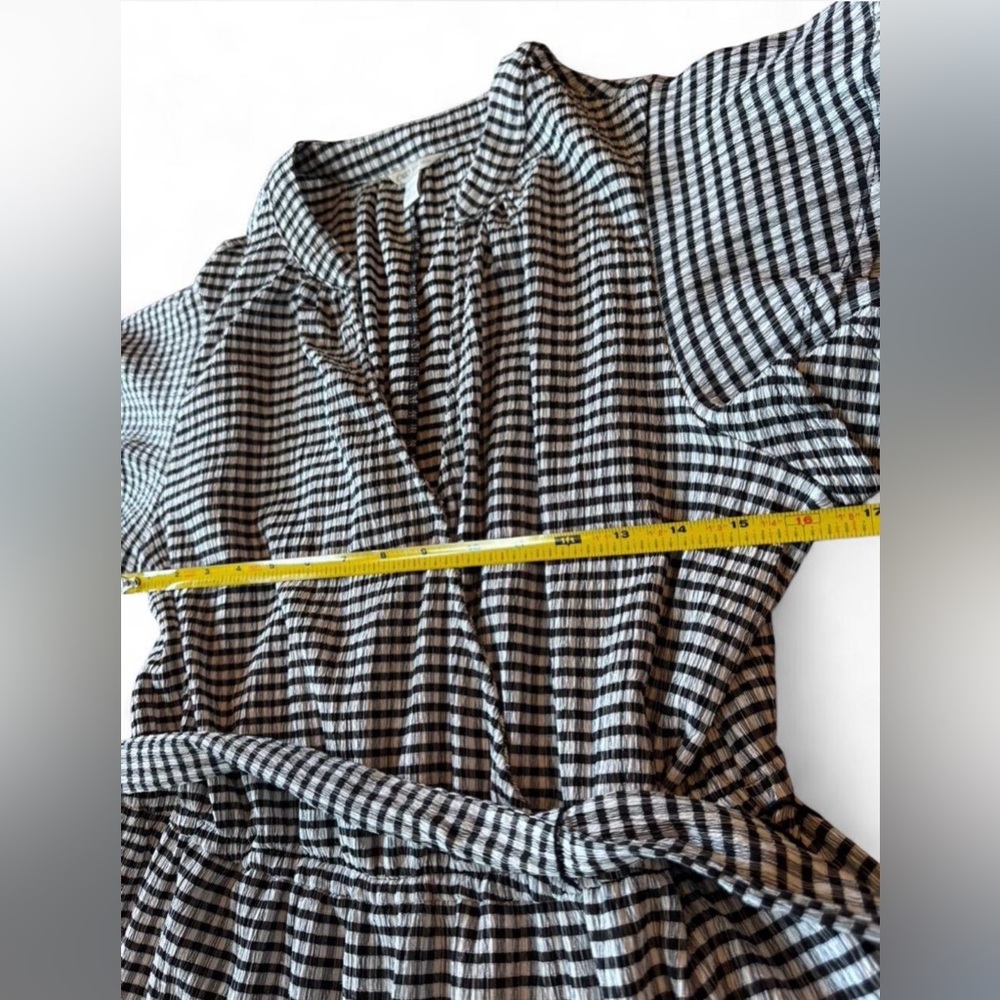 Cato Gingham Maxi Dress 14/16W Ric Rac Trim Tiered Cottagecore Tie Waist Plus - Picture 5 of 6